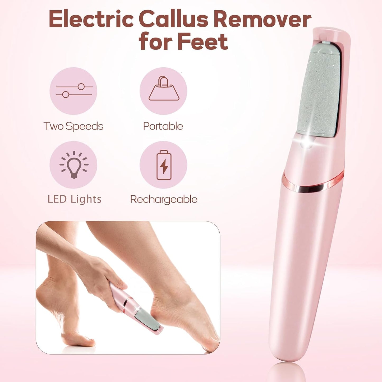 HeelGlow Pro 💖– Rechargeable Electric Callus Remover to Get Silky-Smooth Feet 🌸👣