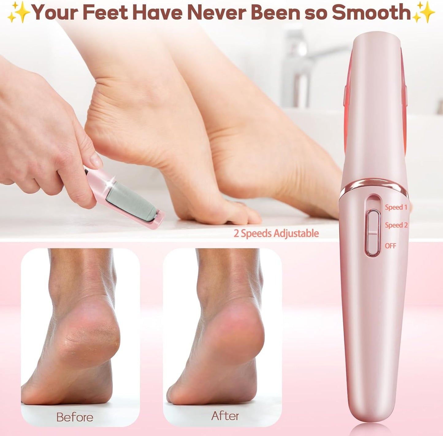 HeelGlow Pro 💖– Rechargeable Electric Callus Remover to Get Silky-Smooth Feet 🌸👣