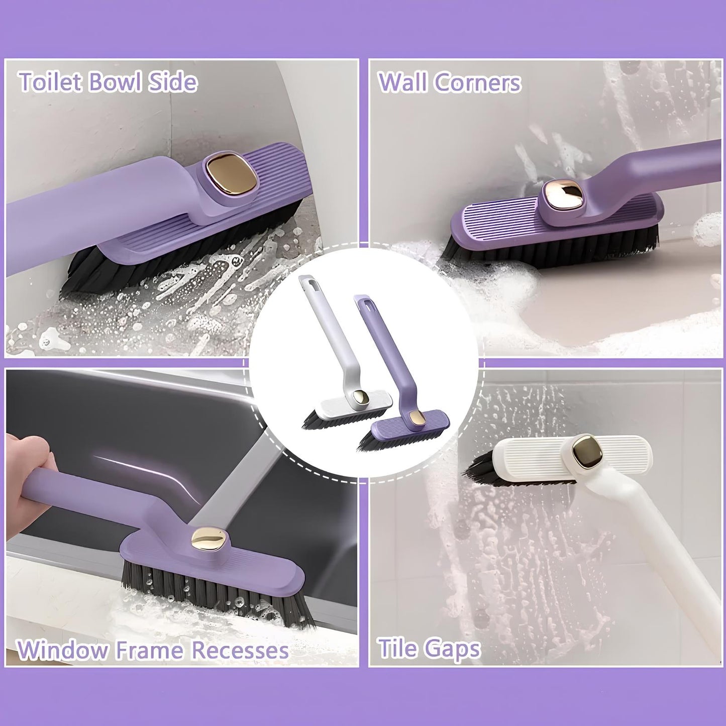 360° Rotatable V Shaped  Grout Brush | The 3-in-1 Hard Bristle Corner Brush