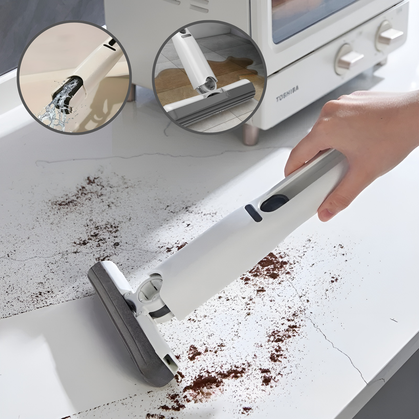 Self Squeezing Mini Mop | Perfect Mop for Kitchen Counters & Tabletops