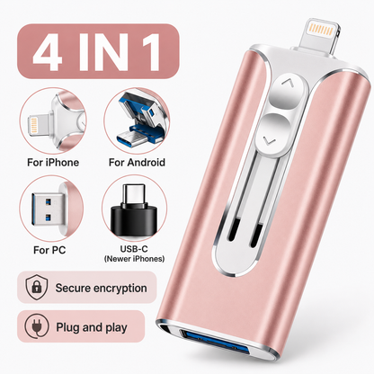 4-in-1 Mobile Flash Drive | Clean Phone Storage Instantly⚡