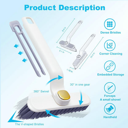 360° Rotatable V Shaped  Grout Brush | The 3-in-1 Hard Bristle Corner Brush