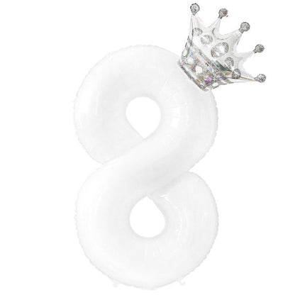 Foil Balloon for Birthday Party Number with Crown