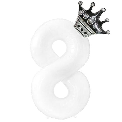 Foil Balloon for Birthday Party Number with Crown